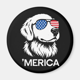 Íman Labrador Patriótico Bandeira Americana Quatro de J