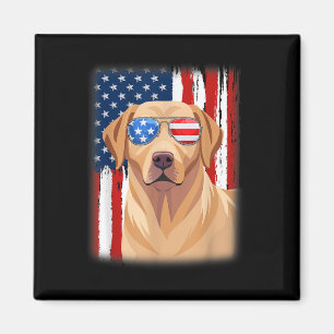 Íman Labrador Retriever Dog America Flag 4 De Julho Us