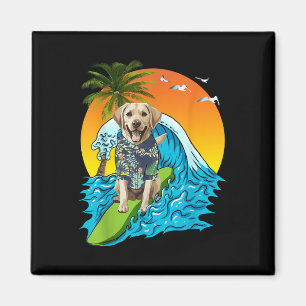 Íman Labrador Retriever Dog Surfing Hawaii Sumam