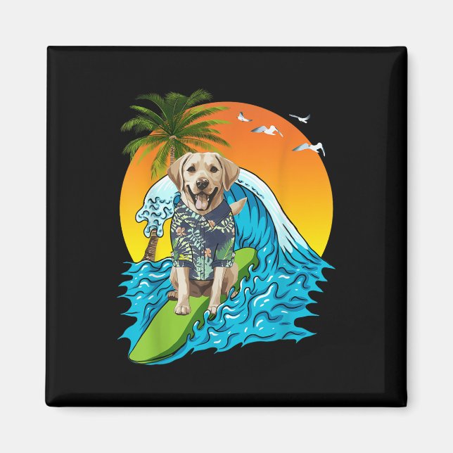Íman Labrador Retriever Dog Surfing Hawaii Sumam (Frente)