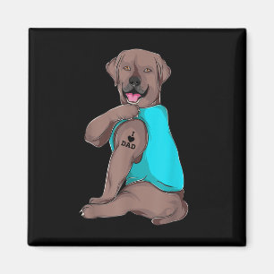 Íman Labrador Retriever Eu Adoro Pai De Tatuagem, Roupa