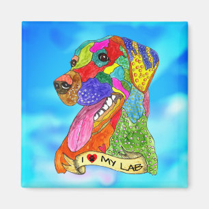 Íman Labrador Retriever Magnet, bonito e colorido, de 2