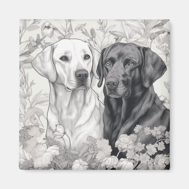Íman Labrador Retriever Magnet - Dois Cães (Frente)
