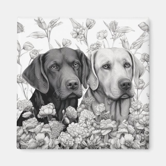Íman Labrador Retriever Magnet - Dois Cães (Frente)