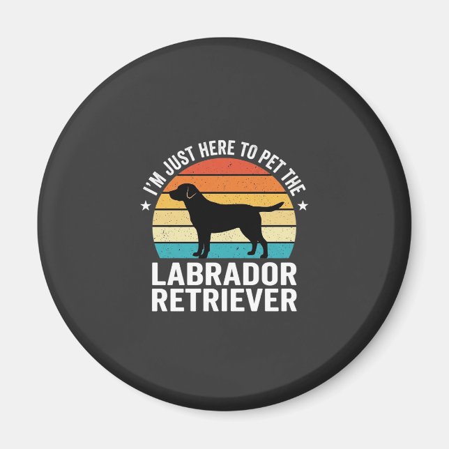 Íman Labrador Retriever Retrô Cachorro Acariciando (Frente)