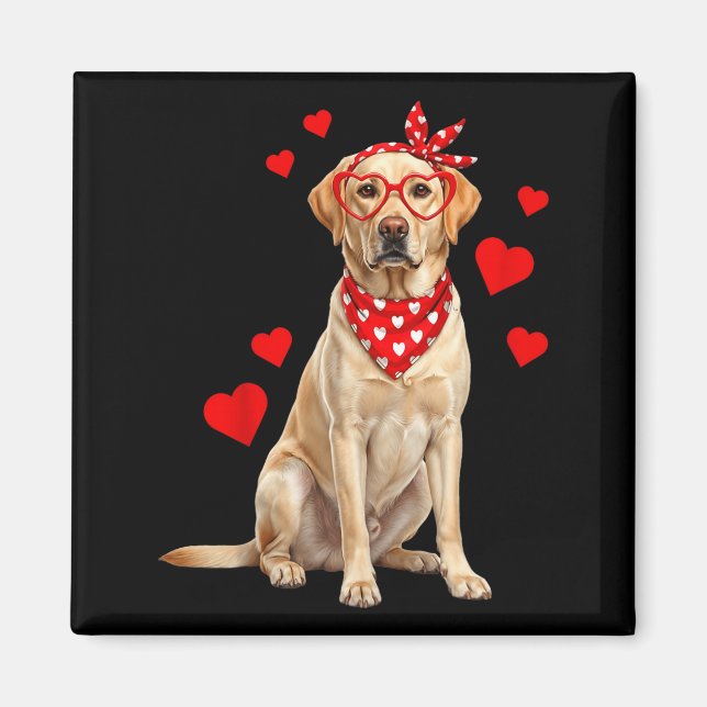 Íman Labrador Retriever Valentines Day Dog Lover Heart  (Frente)