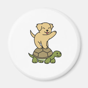 Íman Labrador Riding Tortoise