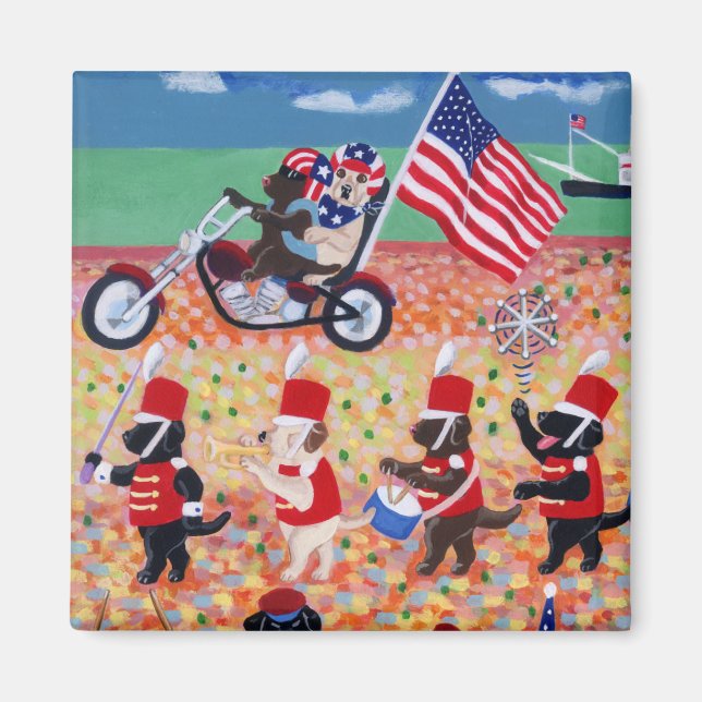 Íman Labradores do Dia da Independência (Frente)