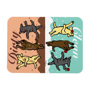 Íman Labradors de dança feliz limpo/sujo