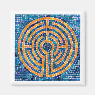 Íman LABYRINTH IV - Magneta quadrada - Branco