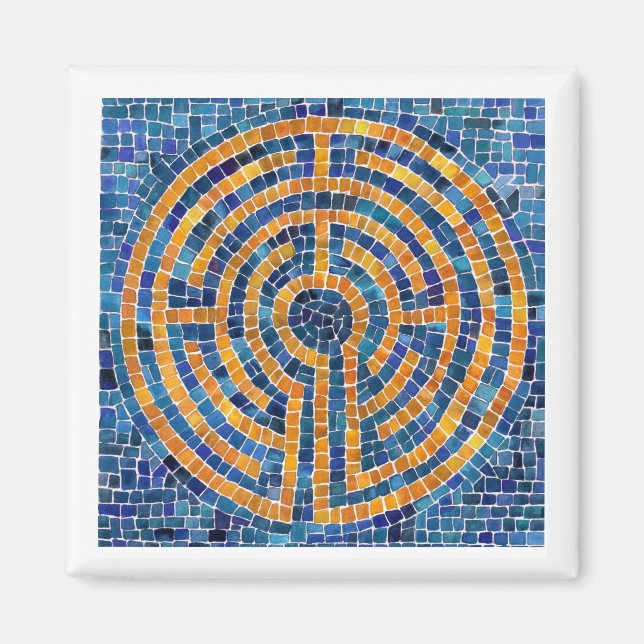 Íman LABYRINTH IV - Magneta quadrada - Branco (Frente)