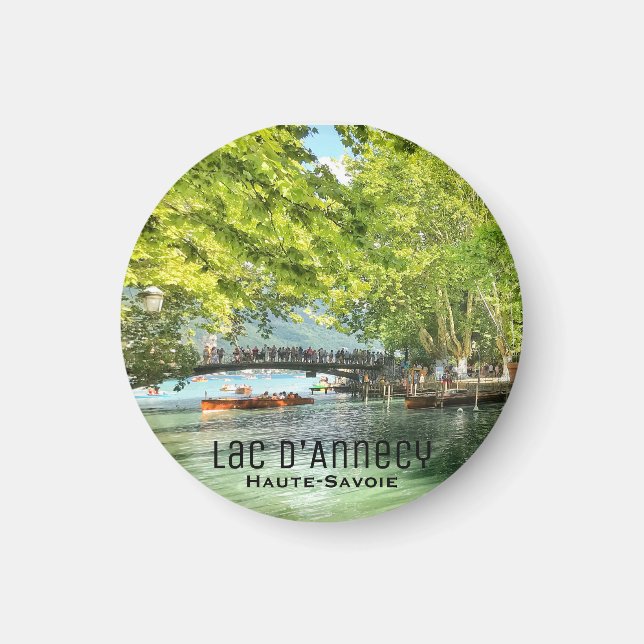 Íman Lac d’Annecy, Haute-Savoie Round Magnet (Frente)