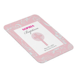 Íman Lace Girl Baptism Rosa