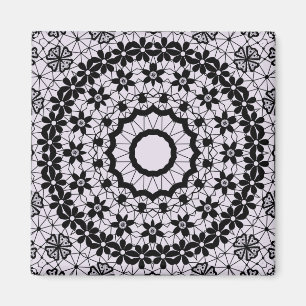 Íman Lace negro sem costura, rajado retro romântico or