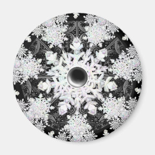 Íman Lace preto e floco de neve cerâmicos