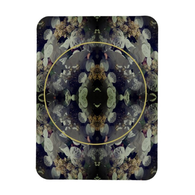 Íman Lacecap Branco Hydrangea Frame Adicionar Sua Foto (Vertical)