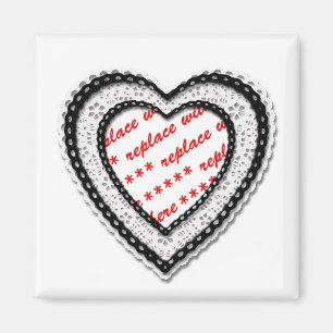 Íman Laced Heart Shaped Photo Frame