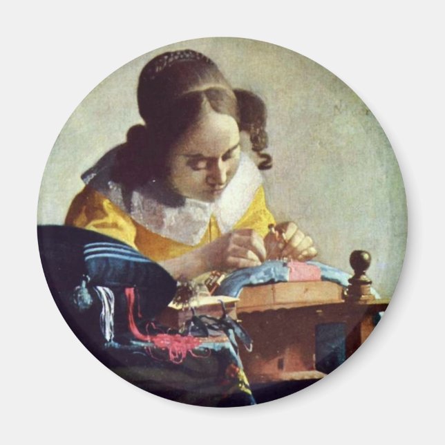 Íman Lacemaker, Français La Dentelière, Por Vermeer (Frente)