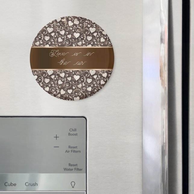 Íman Laço de Corações Creme Marrom   (In Situ (Fridge))