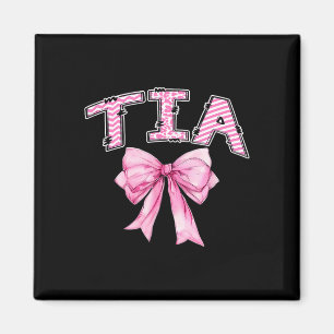 Íman Laço rosa coquete de aniversário da tia