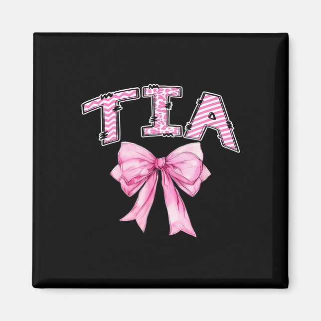 Íman Laço rosa coquete de aniversário da tia (Frente)