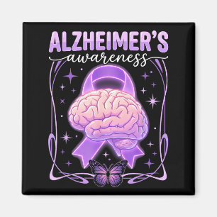Íman Laço roxo cérebro borboleta alzheimer