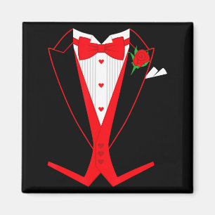 Íman Laço Vermelho Tuxedo do Dia dos Namorados para Hom