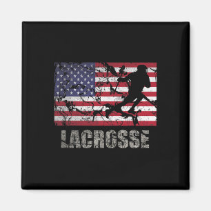 Íman Lacrosse American Flag Usa Flag Fan Vintage Retro