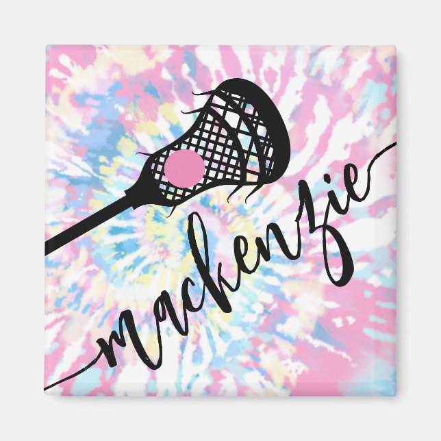 Íman Lacrosse Girls Sports Tie Dye Fridge Locker (Frente)