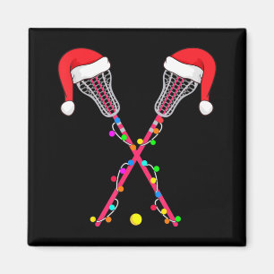 Íman Lacrosse Santa Hat Natal Luz Divertimento Natal