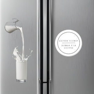 Íman Lactose alérgica em preto e branco