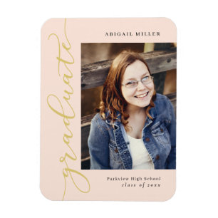 Íman Lado Escrevendo Magneta de Graduação de COR EDIT