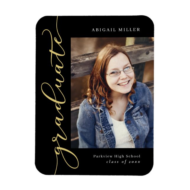 Íman Lado Escrevendo Magneta de Graduação de COR EDITÁV (Vertical)