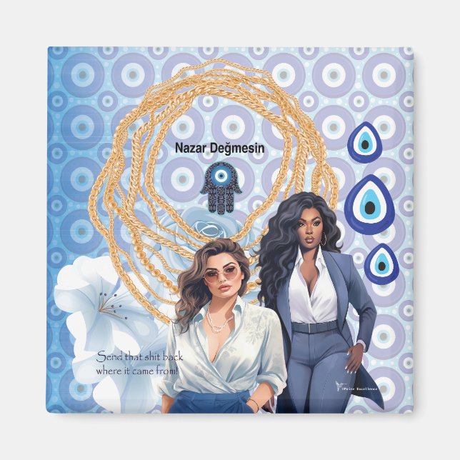 Íman Lady Boss mau oftalmologia, amuleto da boa sorte (Frente)