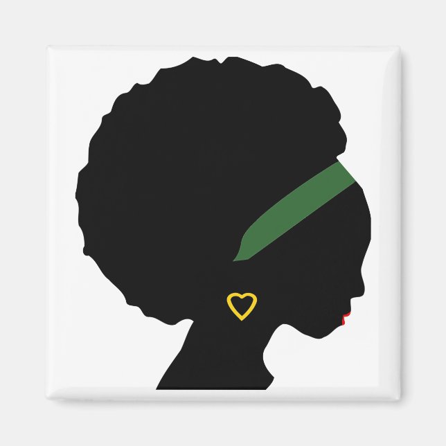 Íman Lady com Afro Silhouette (Frente)
