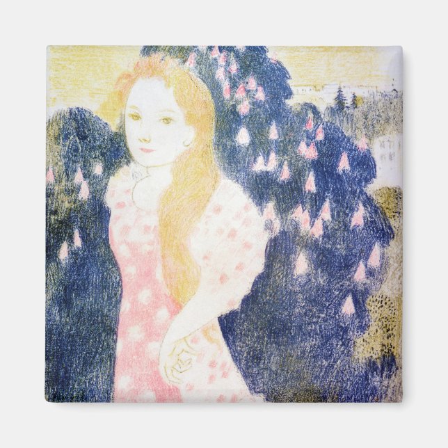 Íman Lady em vestido rosa, Maurice Denis (Frente)