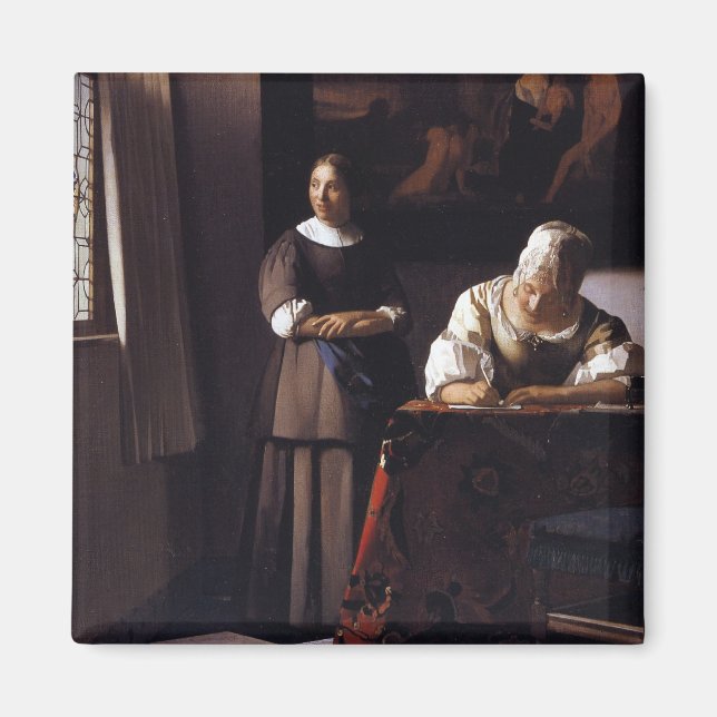 Íman Lady Escrevendo a carta (Frente)