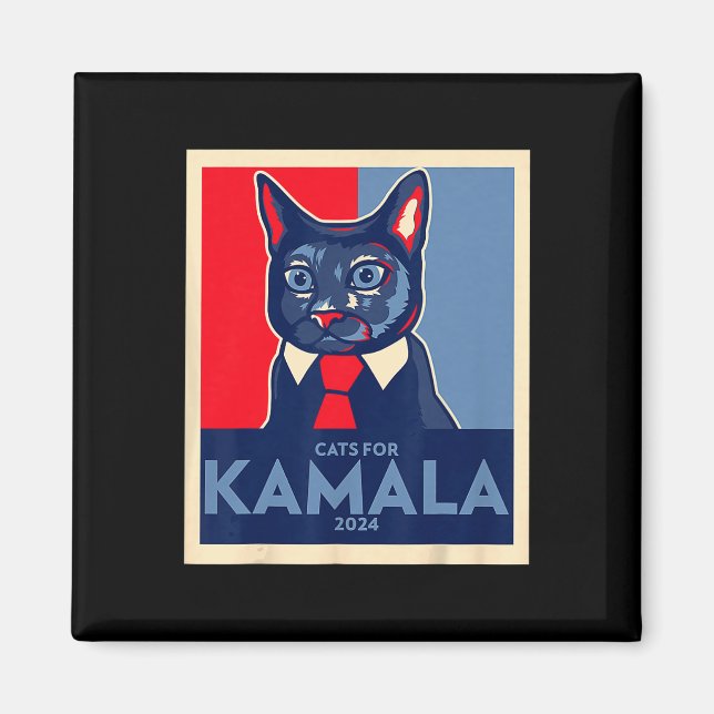 Íman Lady Gato Sem Fios Vota Kamala Harris 2024 1 (Frente)