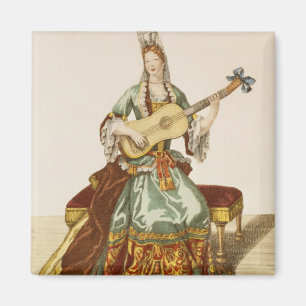 Íman Lady of Quality tocando guitarra, placa de moda,