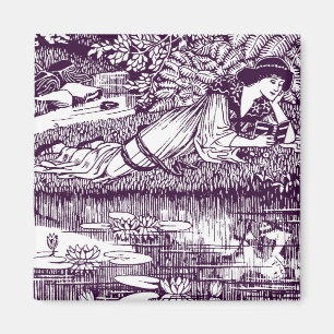 Íman Lady Reading ao lado de um lago