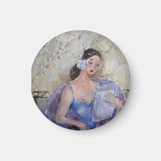 Íman Lady Reading Magnet, de 1920, por Marie Theron