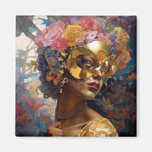 Íman Lady Vestindo Mask Black Fantasy Art