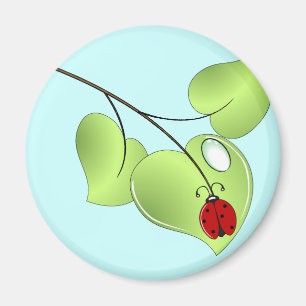 Íman Ladybug com três folhas e uma gota