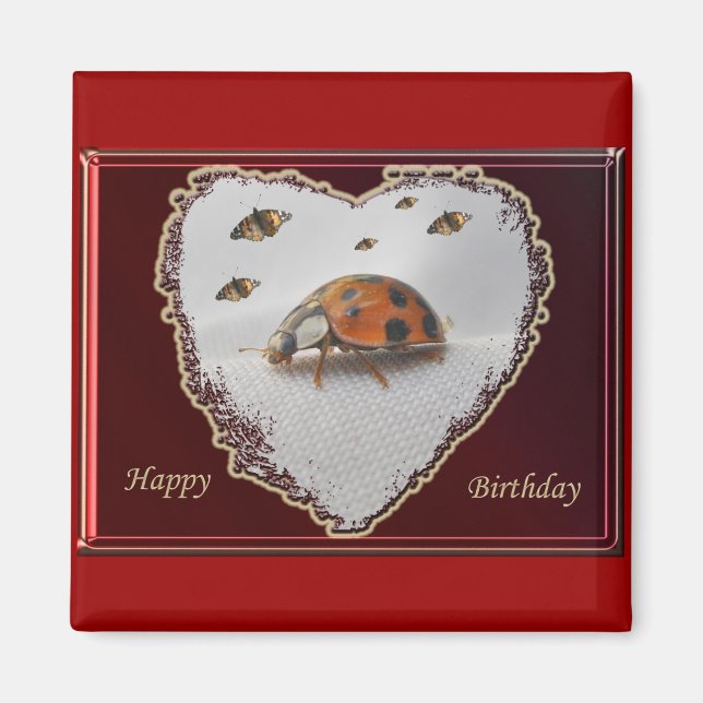 Íman Ladybug Happy Birthday Magnet (Frente)