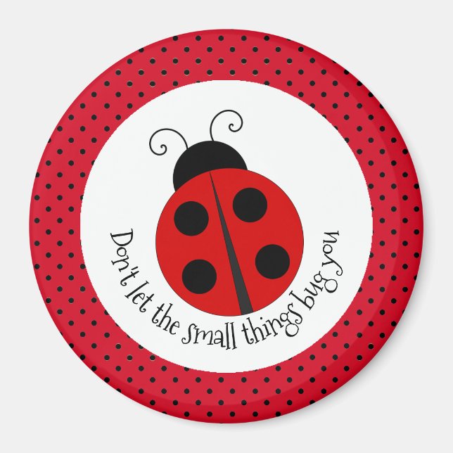 Íman Ladybug no Bolinhas Design Magnet (Frente)