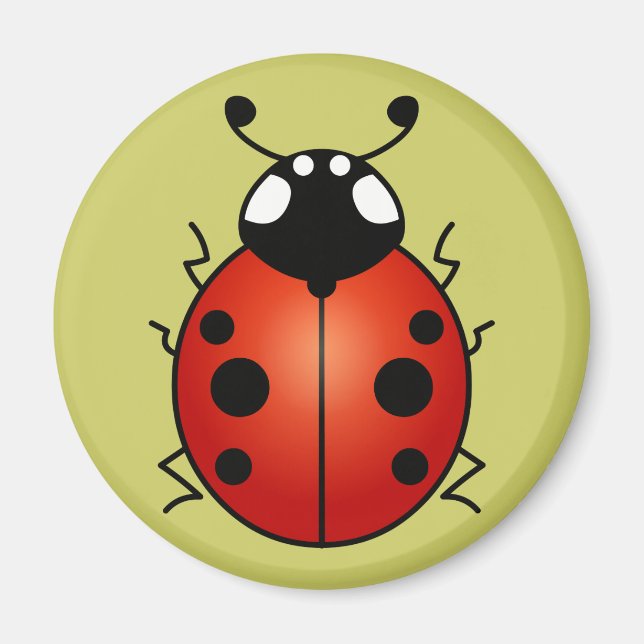 Íman Ladybug Red Black Spots Ladybird Beetle (Frente)