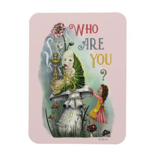 Íman Lagarta rosa-branca em Alice na Arte Maravilha