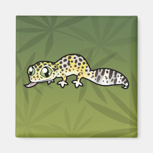 Íman Lagarto Leopardo de Desenho Animado