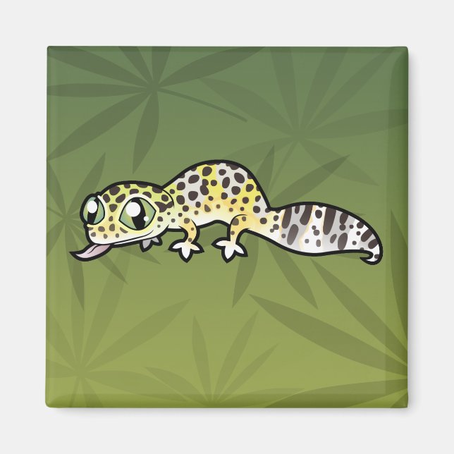 Íman Lagarto Leopardo de Desenho Animado (Frente)