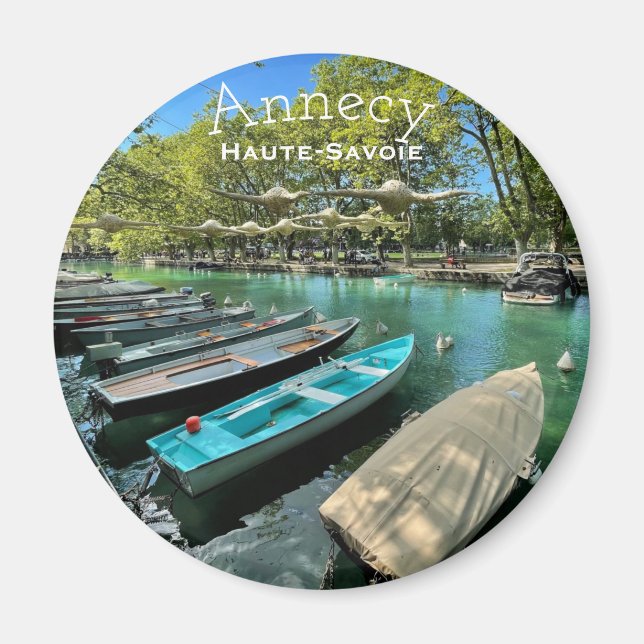 Íman Lago Annecy, Haute-Savoie Round Magnet (Frente)